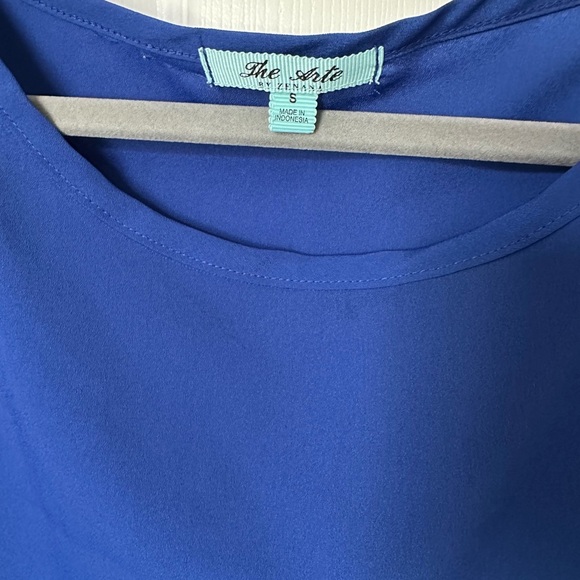 The Limited Asymmetrical Blue Cut Out Blouse - Picture 2 of 4